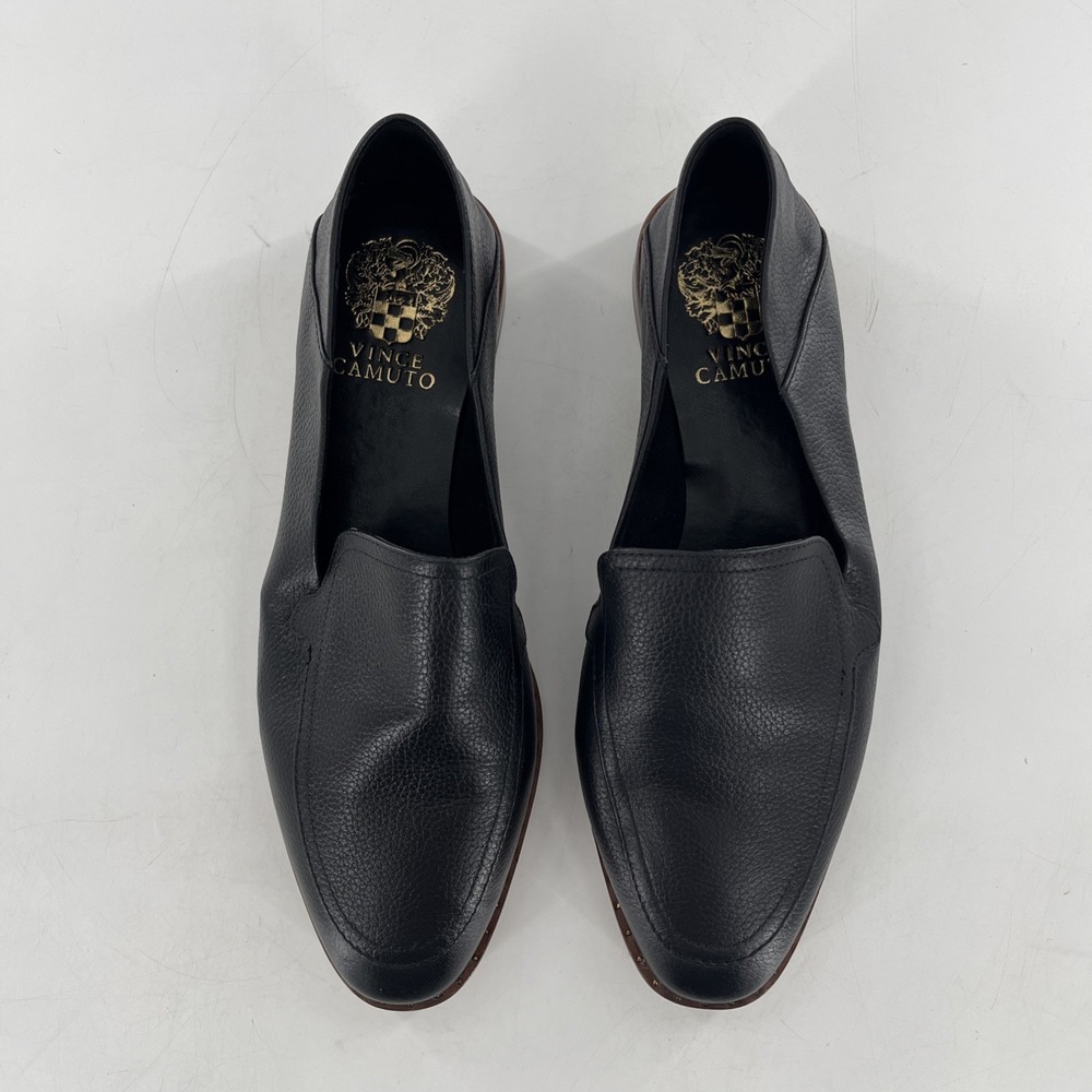 Vince Camuto Leather Womens Flat Shoe VC-Cretinian 8.5 Black Souffle Lux 39.5 - Picture 4 of 16